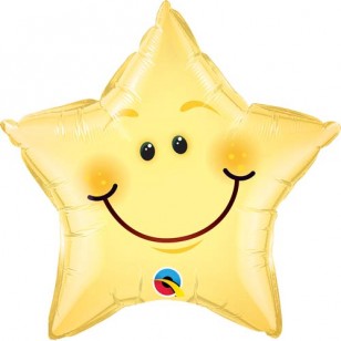 Smiley Face Star Shaped Balloon